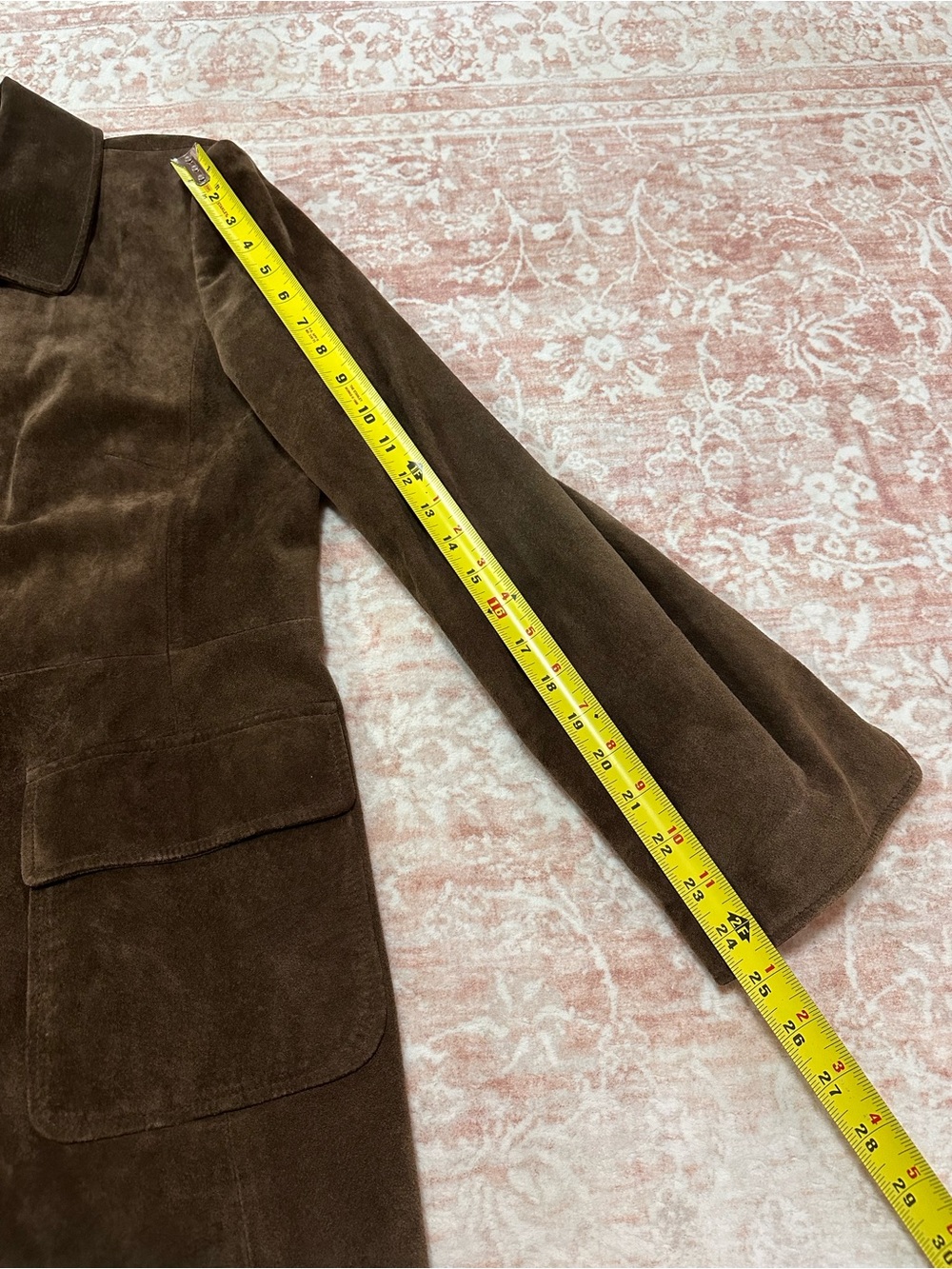 Vintage 🤎 100% Genuine Suede Trench Coat - Picture 8 of 11